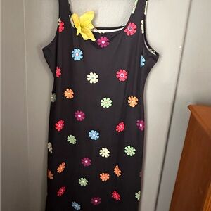 SHEIN Black Maxi Dress with Colorful Floral Print